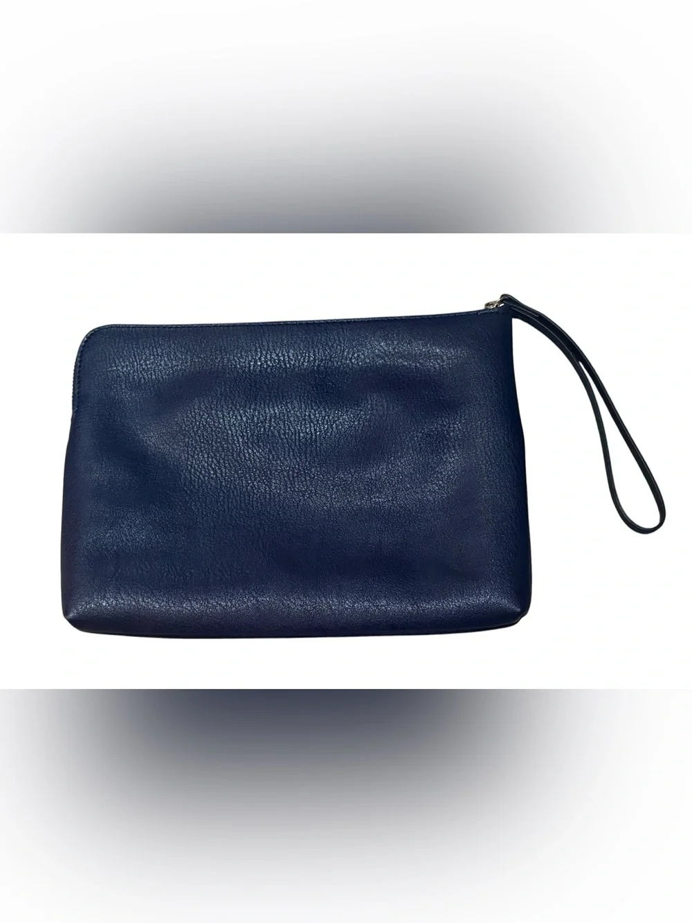LC Lauren Conrad Collection Navy Blue Leather & Suede Scalloped Wristlet